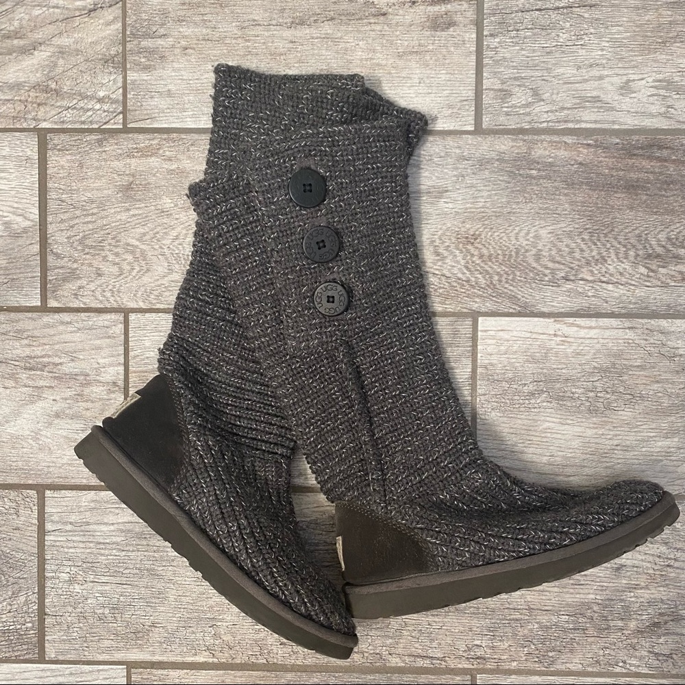 UGG Boots- gray crochet knit